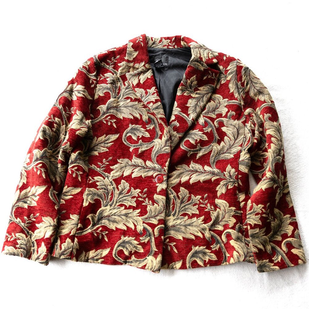Vintage 90s Baroque Tapestry Blazer Jacket | Whimsigoth | Romantic